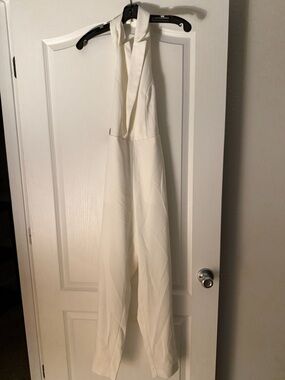 Nasty Gal White Halter Jumpsuit.